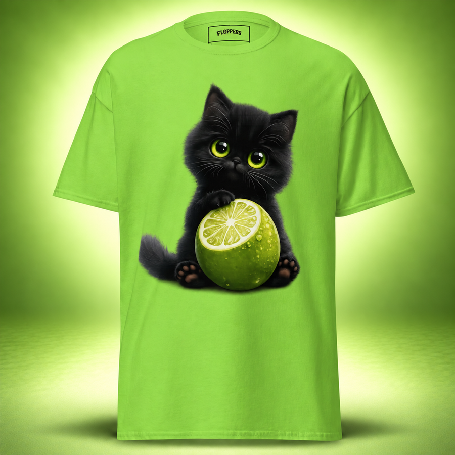 Lime Kitty Cat Tee