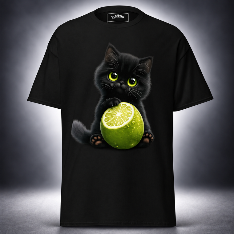 Lime Kitty Cat Tee