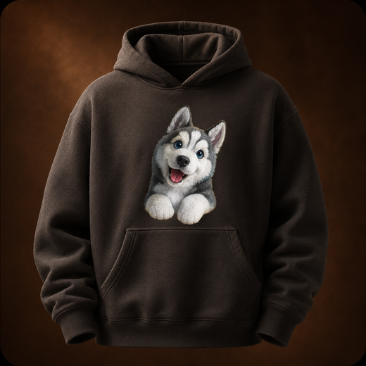 Black hoodie with red panda artwork